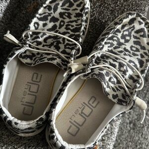 Hey Dude Woven Cheetah Slip-On Sneakers - Black & White